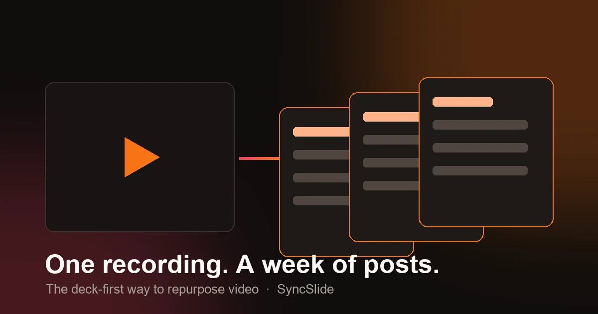 Un enregistrement, une semaine de publications : la méthode centrée sur la présentation pour réutiliser une vidéo